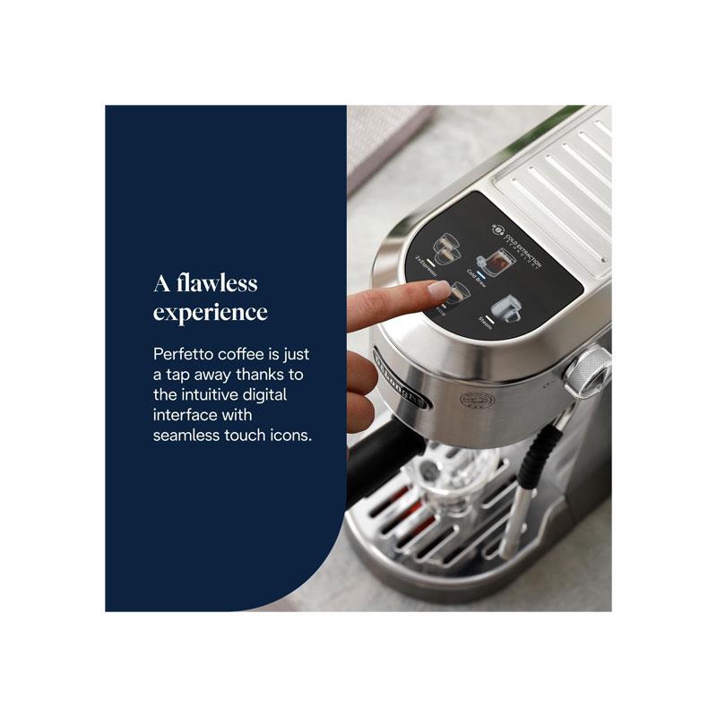 Delonghi Dedica Duo Manual Espresso Machine Advanced Milk Steam Wand Cold Brew Option Stainless Steel 1450W 1.2 Litres Silver
