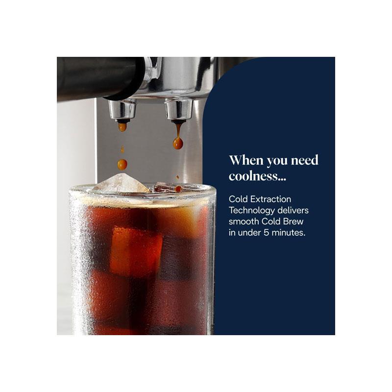 Delonghi Dedica Duo Manual Espresso Machine Advanced Milk Steam Wand Cold Brew Option Stainless Steel 1450W 1.2 Litres Silver
