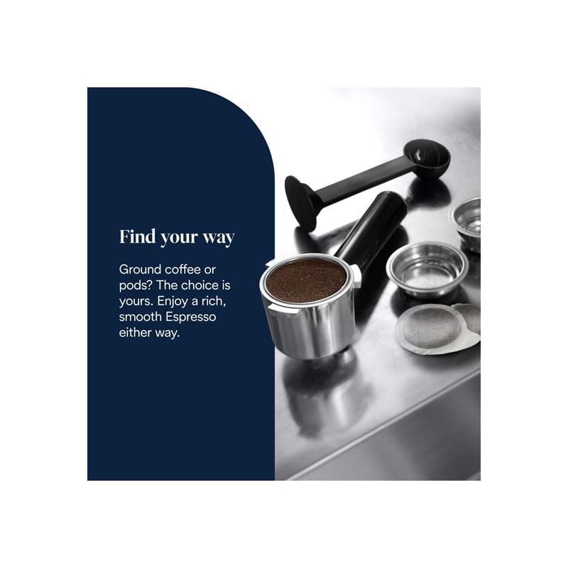 Delonghi Dedica Duo Manual Espresso Machine Advanced Milk Steam Wand Cold Brew Option Stainless Steel 1450W 1.2 Litres Silver