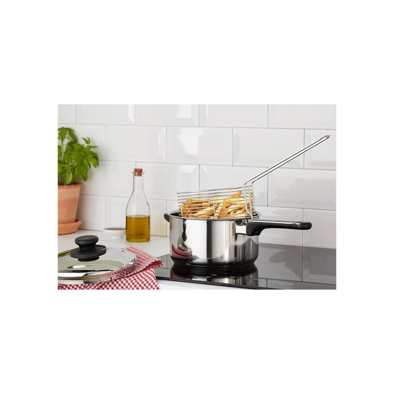 KitchenCraft Chip Fryer And Basket Large Stainless Steel And Lid 2cm Silver Secondary image