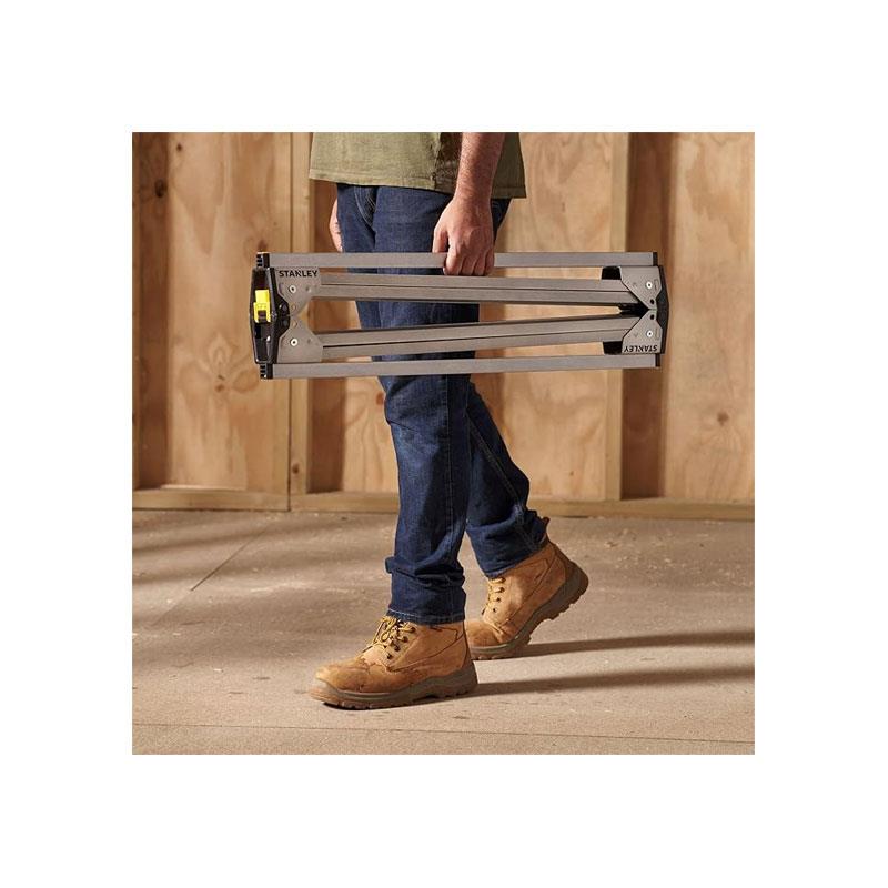 Stanley Essential Metal Sawhorses Metal Jack Stands Capacity Up To 340kg Max. Load Twin Pack Silver