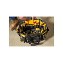 Stanley FatMax Round Top Rigid Tool Bag 50cm (20in) Quick Tool Access Wide Opening Zip Design Multiple Internal External Pockets Carry Handle Shoulder Strap 20kg Load Capacity Yellow/Black