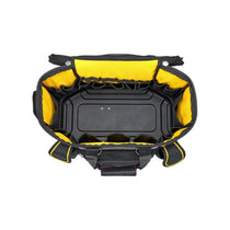 Stanley FatMax Round Top Rigid Tool Bag 50cm (20in) Quick Tool Access Wide Opening Zip Design Multiple Internal External Pockets Carry Handle Shoulder Strap 20kg Load Capacity Yellow/Black
