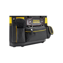 Stanley FatMax Round Top Rigid Tool Bag 50cm (20in) Quick Tool Access Wide Opening Zip Design Multiple Internal External Pockets Carry Handle Shoulder Strap 20kg Load Capacity Yellow/Black