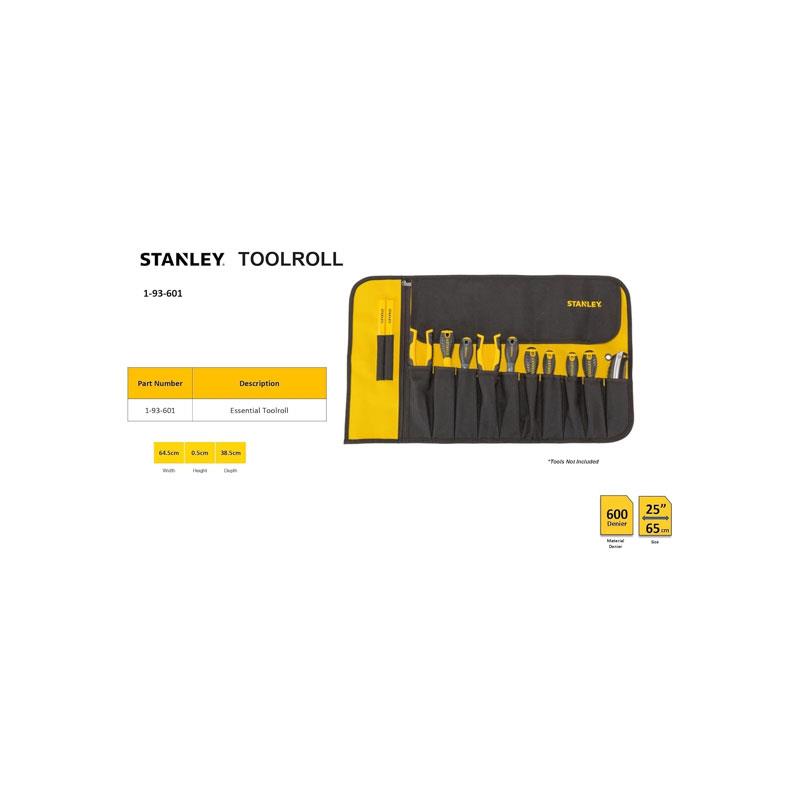 Stanley Denier Tool Pocket Roll Pockets Storage Organiser Tool Roll 64 x 38.5cm Black/Yellow