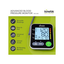 Kinetik Wellbeing Advanced Upper Arm Blood Pressure Monitors Large Cuff Universal (22-42cm) White/Black
