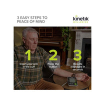 Kinetik Wellbeing Advanced Upper Arm Blood Pressure Monitors Large Cuff Universal (22-42cm) White/Black