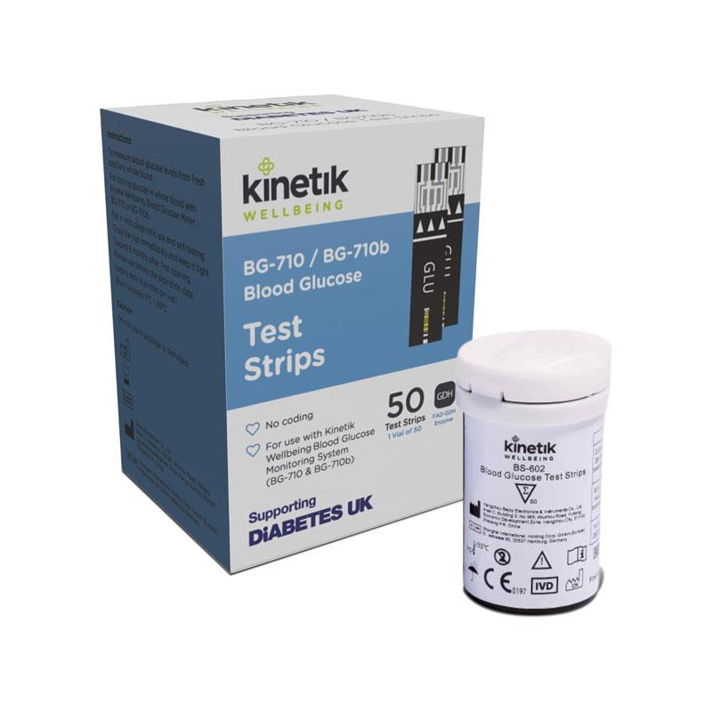 Kinetik Wellbeing Blood Glucose Test Strips Diabetic Glucose Strips For Blood Sugar Level Monitors And Diabetes Management Pack of 50