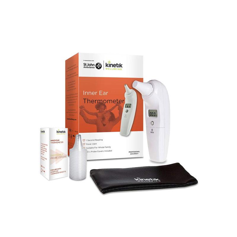 Kinetik Wellbeing Inner Ear Thermometer Fever Alert Body Temperature Thermometer Quick And Accurate White Main image