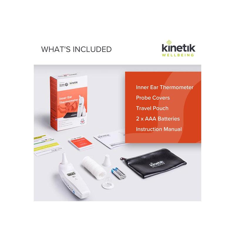 Kinetik Wellbeing Inner Ear Thermometer Fever Alert Body Temperature Thermometer Quick And Accurate White