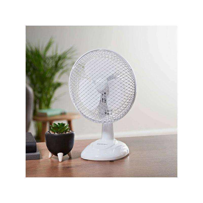Benross 2-In-1 6 Inch Clip-On Desk Fan 2 Speed Settings Tilting Head Safe Mesh 20W White