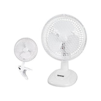 Benross 2-In-1 6 Inch Clip-On Desk Fan 2 Speed Settings Tilting Head Safe Mesh 20W White