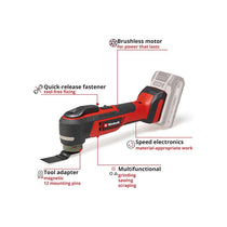 Einhell TP-MG 18 Li BL - Solo Professional Cordless Multi Tool With Accessories 18V Power X-Change Without Battery Black/Red