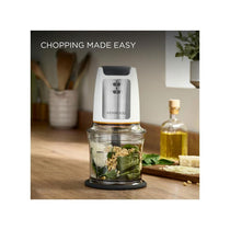 Kenwood Easy Chop Mini Chopper Food Processor Ice Crushing 2 Speeds Quad Blade System Anti-Slip Ring 500W 0.5L Bowl White