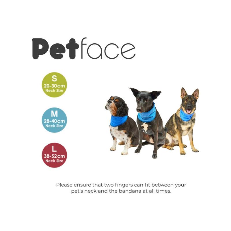 Petface Cooling Summer Pet Bandana Large 38-52 cm Neck Blue