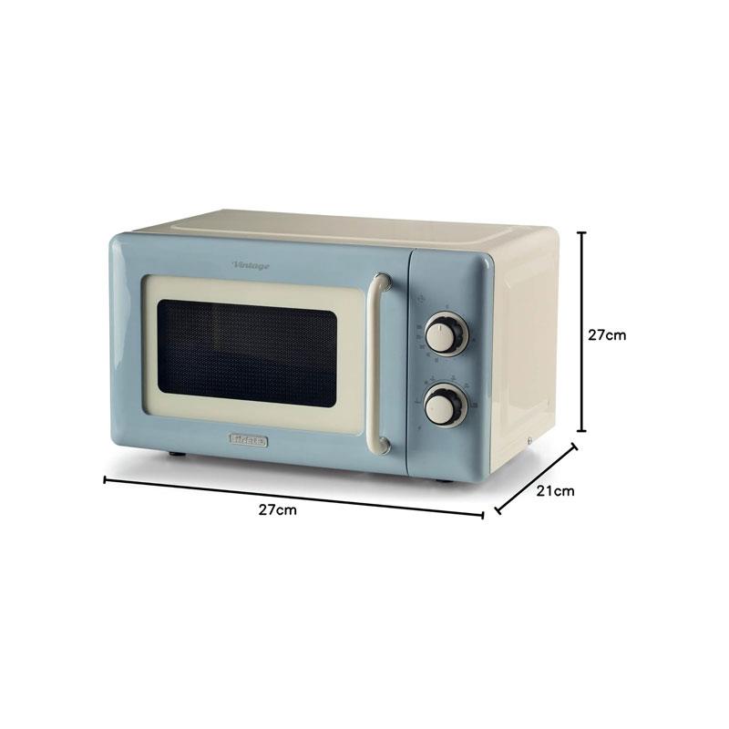 Ariete Vintage Microwave 5 Power Levels 30 Minute Timer 800W 20 Litre Blue