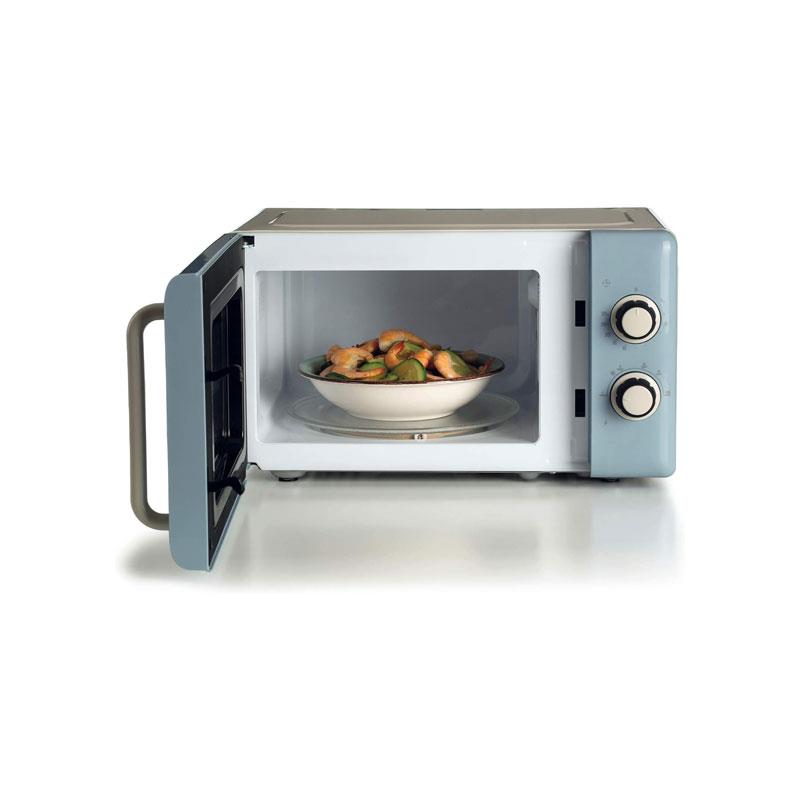 Ariete Vintage Microwave 5 Power Levels 30 Minute Timer 800W 20 Litre Blue