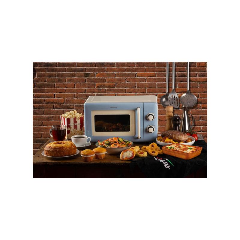 Ariete Vintage Microwave 5 Power Levels 30 Minute Timer 800W 20 Litre Blue