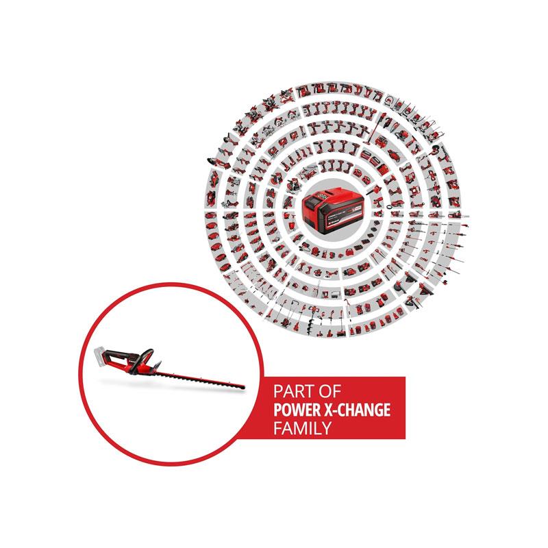 Einhell Professional GP-CH 18/50 Li BL-Solo Cordless Hedge Trimmer 18V Power X-Change Cutting Length 50cm Without Battery Red/Black