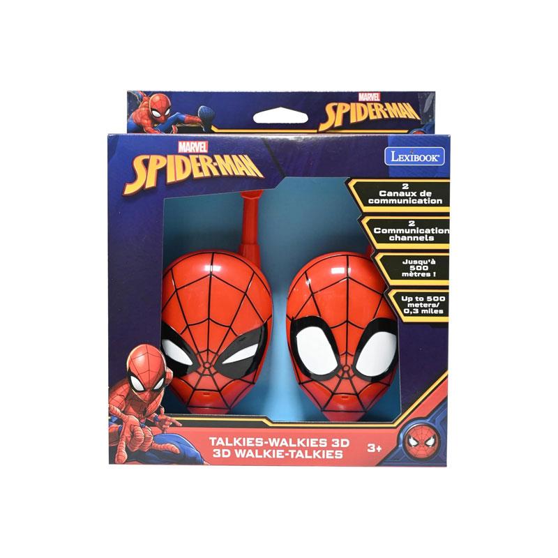 Lexibook 3D Spider-Man Walkie-Talkies 500m 2 Communication Channels Belt Clip Red