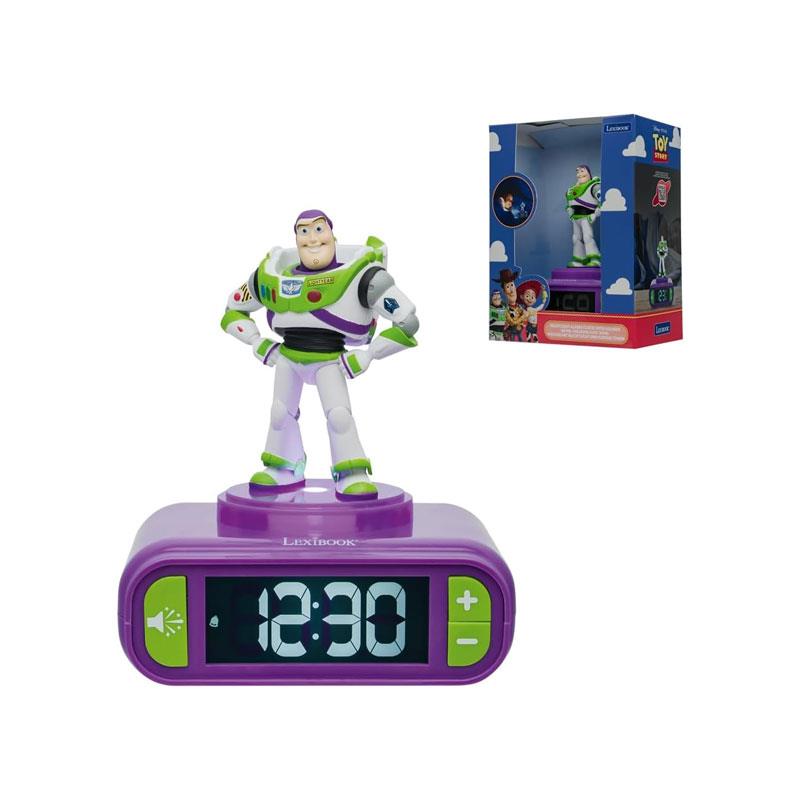 Lexibook 3D Toy Story Childrens Clock With Night Light Alarm Snooze Purple And Green