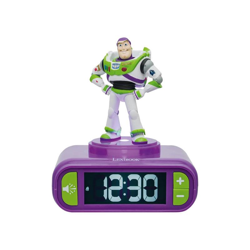 Lexibook 3D Toy Story Childrens Clock With Night Light Alarm Snooze Purple And Green