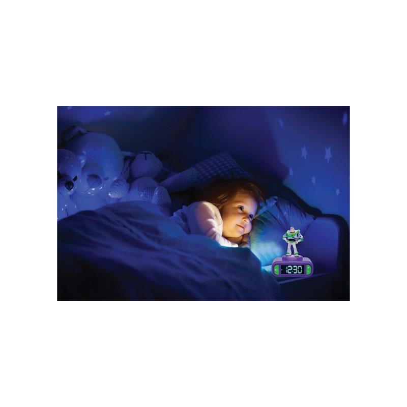 Lexibook 3D Toy Story Childrens Clock With Night Light Alarm Snooze Purple And Green