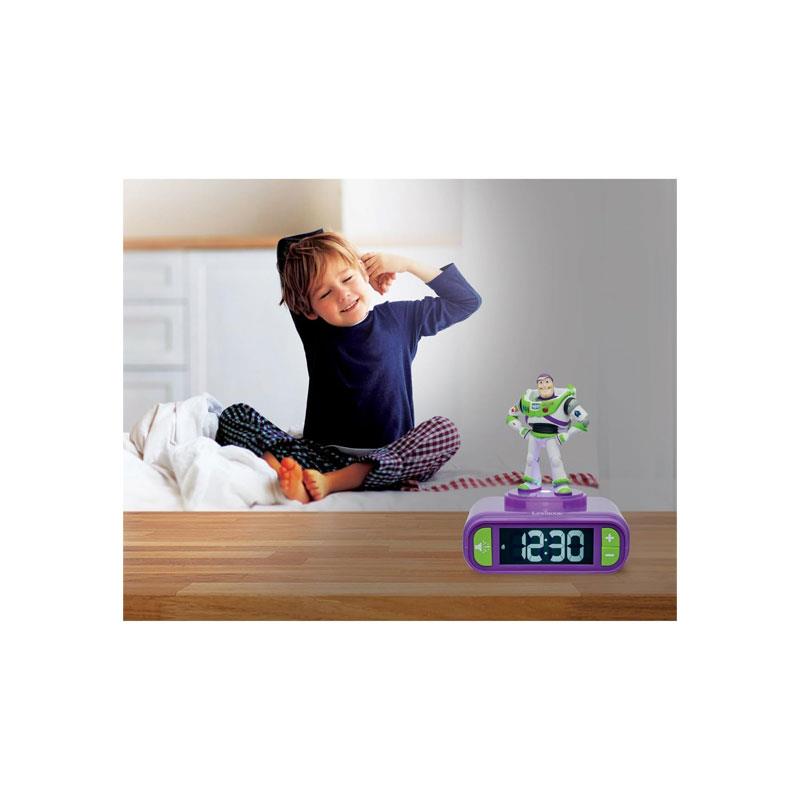 Lexibook 3D Toy Story Childrens Clock With Night Light Alarm Snooze Purple And Green
