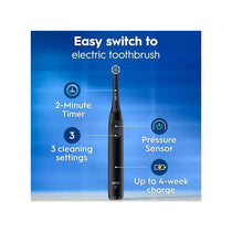 Oral-B iO2 Electric Toothbrush Rechargeable Gentle Care Brush Head 3 Cleaning Modes 2 Minute Timer Night Black