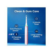 Oral-B iO3 Electric Toothbrushes Clean And Gum Care 1 Toothbrush Head Travel Case 3 Modes With Teeth Whitening Smart Pressure Sensor Pink