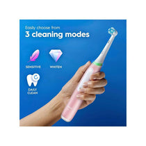 Oral-B iO3 Electric Toothbrushes Clean And Gum Care 1 Toothbrush Head Travel Case 3 Modes With Teeth Whitening Smart Pressure Sensor Pink