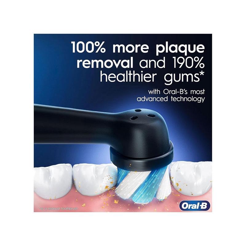 Oral-B iO Series 8 2X Electric Toothbrushes 4 Tooth Brush Heads 1 Travel Case Toothbrush Head Holder 6 Modes App Connected Handles Black/Violet