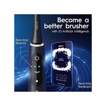 Oral-B iO Series 8 2X Electric Toothbrushes 4 Tooth Brush Heads 1 Travel Case Toothbrush Head Holder 6 Modes App Connected Handles Black/Violet