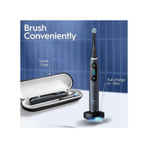 Oral-B iO Series 8 2X Electric Toothbrushes 4 Tooth Brush Heads 1 Travel Case Toothbrush Head Holder 6 Modes App Connected Handles Black/Violet