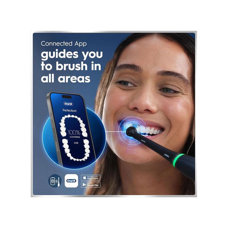 Oral-B iO6 Rechargeable Electric Toothbrush With Travel Case 5 Brushing Modes Interactive Display Black Lava