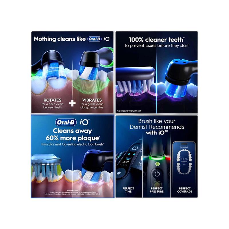 Oral-B iO6 Rechargeable Electric Toothbrush With Travel Case 5 Brushing Modes Interactive Display Black Lava