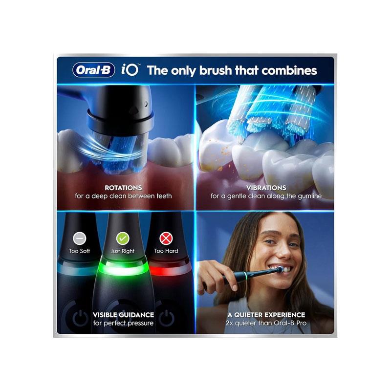 Oral-B iO6 Rechargeable Electric Toothbrush With Travel Case 5 Brushing Modes Interactive Display Black Lava