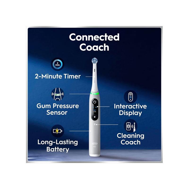 Oral-B iO6 Rechargeable Electric Toothbrush With Travel Case 5 Brushing Modes Interactive Display Grey Opal
