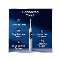 Oral-B iO6 Rechargeable Electric Toothbrush With Travel Case 5 Brushing Modes Interactive Display Grey Opal