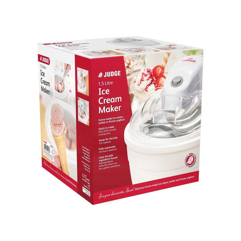 Judge Electricals Ice Cream Maker And Sorbet Maker Stainless Steel 1.5 Litres White