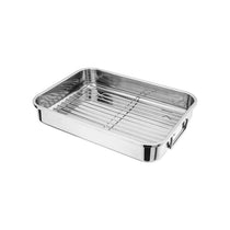 Judge Roasting Pan With Rack Polished Stainless Steel 36cm x 26cm x 6cm Silver