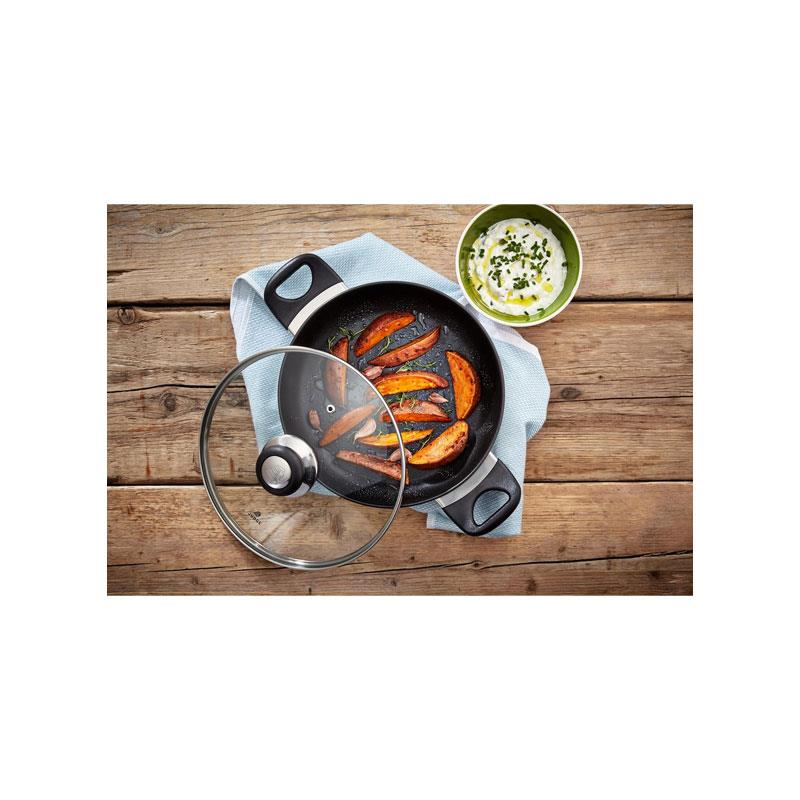 Judge Vista Shallow Casserole Stainless Steel Non-Stick Frying Pan With Shatterproof Glass Lid 24cm/2.4 Litre Silver Secondary image