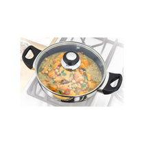 Judge Vista Shallow Casserole Stainless Steel Non-Stick Frying Pan With Shatterproof Glass Lid 24cm/2.4 Litre Silver