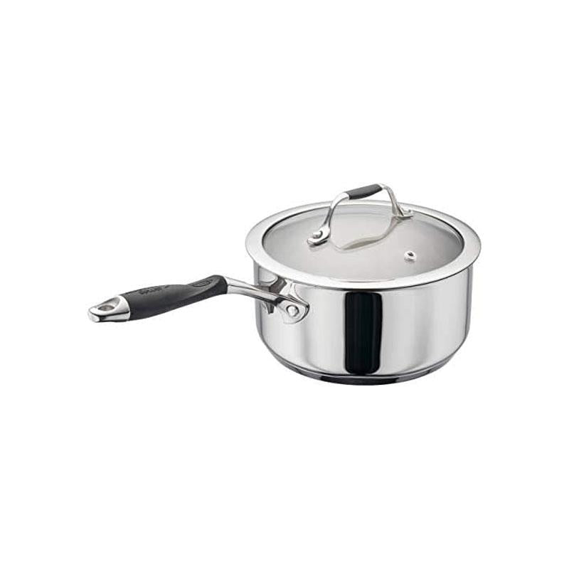 Stellar James Martin 18cm 2.5L Stainless Steel Saucepan With Vented Tempered Glass Lid Induction And Oven Safe Silver