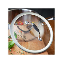 Stellar James Martin 18cm 2.5L Stainless Steel Saucepan With Vented Tempered Glass Lid Induction And Oven Safe Silver