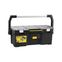 Stanley 24-Inch Heavy Duty Toolbox Tote With Portable Organizer Removable Dividers And Metal Latch (60cm) Black/Yellow