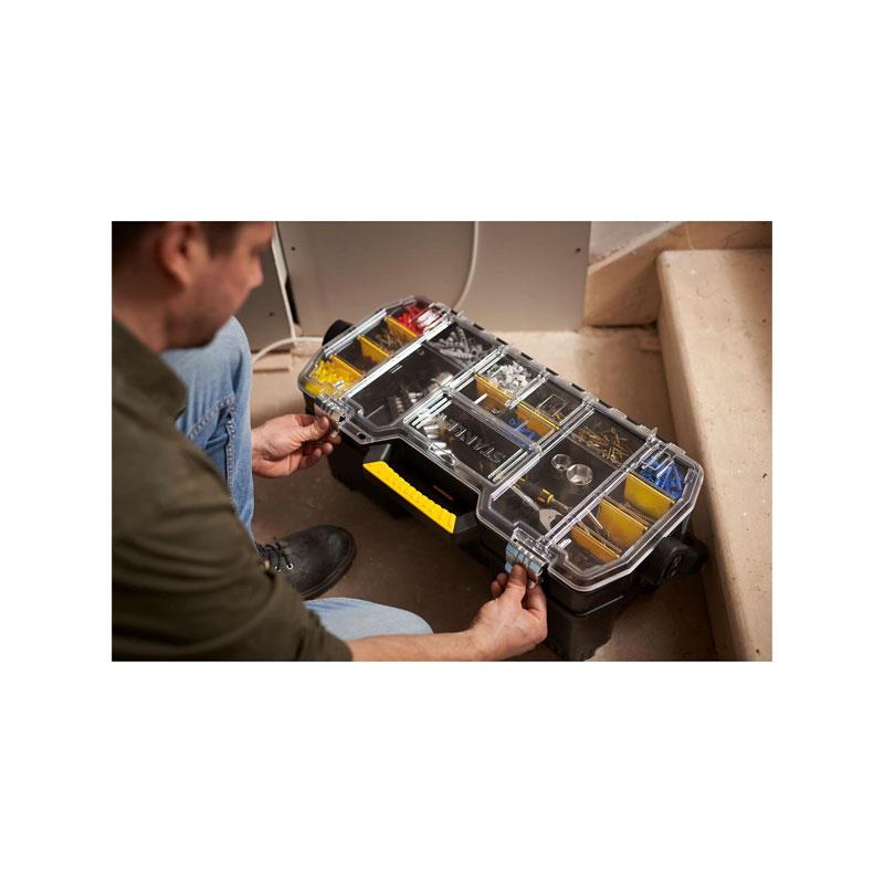 Stanley 24-Inch Heavy Duty Toolbox Tote With Portable Organizer Removable Dividers And Metal Latch (60cm) Black/Yellow Secondary image