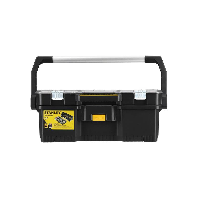 Stanley 24-Inch Heavy Duty Toolbox Tote With Portable Organizer Removable Dividers And Metal Latch (60cm) Black/Yellow