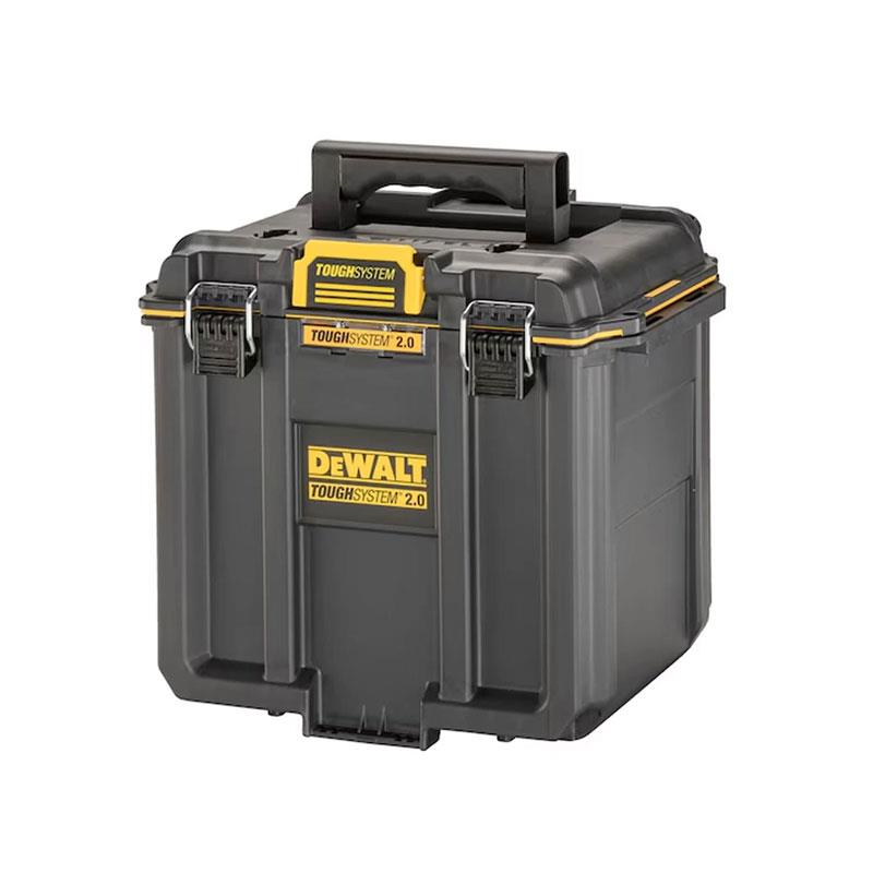 DeWalt TOUGHSYSTEM 2.0 Deep Compact Toolbox Half Width Heavy Duty Storage Case (34kg Capacity) Black/Yellow Main image