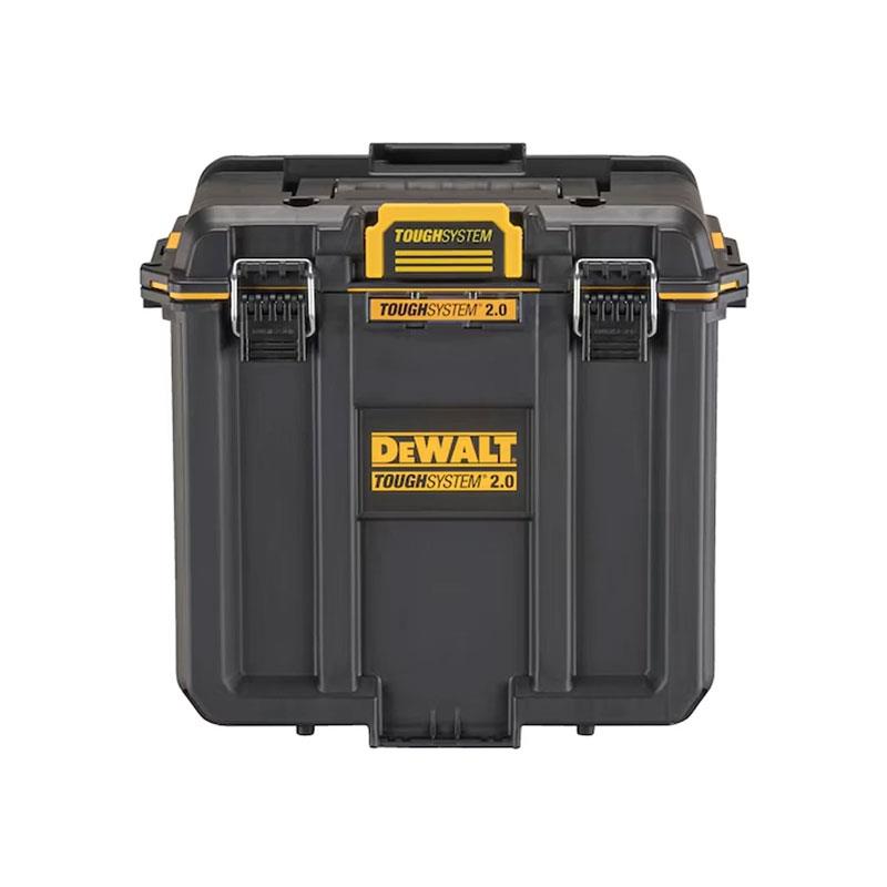 DeWalt TOUGHSYSTEM 2.0 Deep Compact Toolbox Half Width Heavy Duty Storage Case (34kg Capacity) Black/Yellow